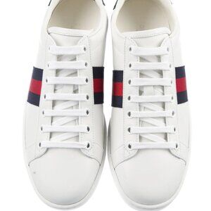 Gucci Web Accent Leather Sneakers Women's Size: 7.5 | EU 37.5